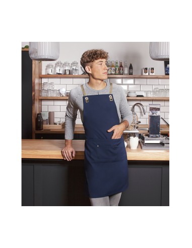 KAL-LS39-Bib Apron Urban-Nature With Cross Straps And Big Pocket